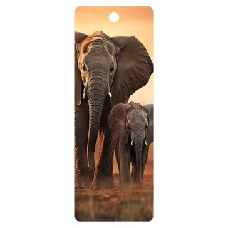 Obrázek z Záložka 3D 15,5x5,7cm - slon s mládětem (25) 